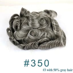 Natural Hairline 0.02mm Super Thin Skin Base Men's Toupee 80~90% Density Grey Male Human Hair Capillary Prosthesis System Wigs