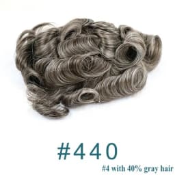 Natural Hairline 0.02mm Super Thin Skin Base Men's Toupee 80~90% Density Grey Male Human Hair Capillary Prosthesis System Wigs