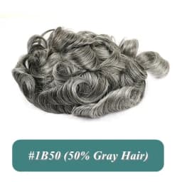 Natural Hairline 0.02mm Super Thin Skin Base Men's Toupee 80~90% Density Grey Male Human Hair Capillary Prosthesis System Wigs