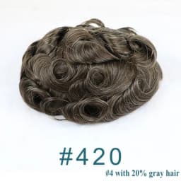Natural Hairline 0.02mm Super Thin Skin Base Men's Toupee 80~90% Density Grey Male Human Hair Capillary Prosthesis System Wigs