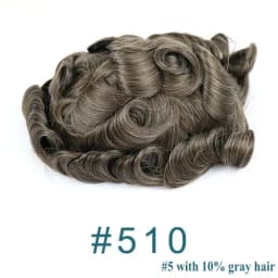 Natural Hairline 0.02mm Super Thin Skin Base Men's Toupee 80~90% Density Grey Male Human Hair Capillary Prosthesis System Wigs