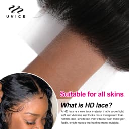 UNice 5x5 HD Lace Closure 26Inch Straight Human Hair Lace Closure 4x4 Transparent Lace Closure 1PC Free Part