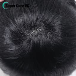 6*8/ 6*9/ 7*9 Breathable Fine Mono With PU Toupee Men #1B 6Inch Men's Wig Human Hair Toupee Men's Replacement Systems Unit Wig