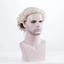 Synthetic Hair Men Lawyer Wigs 613 Blonde Heat Resistant Fiber Handmade Comfortable to Wear Judge Lawyer Cosplay Use Hair Wigs