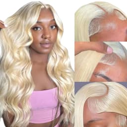 613 Blonde Full Lace Human Hair Wig Loose Body Wave Pre Plucked Baby Hair Can Part Anywhere For Black Women