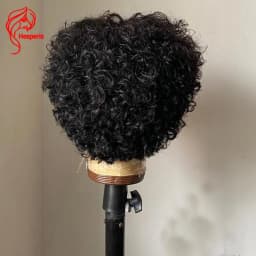 Hesperis Brazilian Remy Human Hair Wig 13x6 Lace Frontal Short Curly Pixie Cut Middle Part Lace Front Men Wigs Pre Plucked