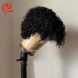 Hesperis Brazilian Remy Human Hair Wig 13x6 Lace Frontal Short Curly Pixie Cut Middle Part Lace Front Men Wigs Pre Plucked