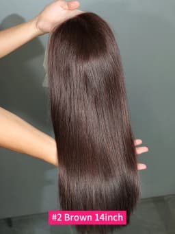 #2 Brown Raw Hair Vietnamese 250 Density 100% Human Hair Lace Frontal Wigs Straight 13x6 13x4 Bob Wig Lace Front Human Hair Wigs