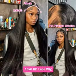 13x4 13x6 Hd Bone Straight Transparent Lace Front Wig Human Hair 40 Inch Pre Plucked Lace Frontal Wigs 250 Density