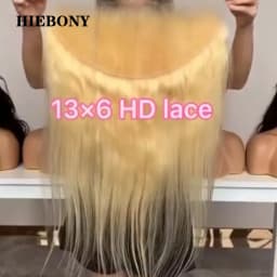 HiEbony 613 Color 13x6 HD Lace Frontal Body Wave Melt Skin 5x5 6x6 HD Lace Closure Straight 100% Human Hair 13x4 HD Lace Frontal