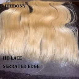 HiEbony 613 Color 13x6 HD Lace Frontal Body Wave Melt Skin 5x5 6x6 HD Lace Closure Straight 100% Human Hair 13x4 HD Lace Frontal