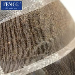 VERSALITE- Mono with Swiss Lace Front Toupee Men Breathable Male Hair Prosthesis Natural Human Hair Replacement System Men's Wig