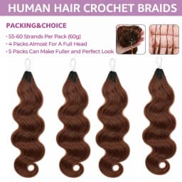 FRIZIRA Chocolate Brown Miracle Knots Crochet Human Hair Crochet Braids Body Wave Feather Crochet Human Hair Extensions