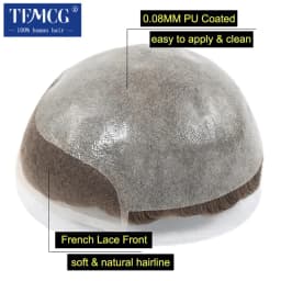 8x10 BIO Swiss Lace With PU Base Toupee Men Wig Human Hair Wigs Male Hair Prosthesis Natural Hairline Male Wig Units Replacement
