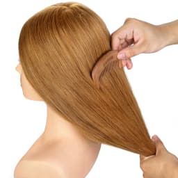 24" 100% Real Human Hair Mannequin Head And Shoulder Hairdresser Training Manikin Real Hair head for hairstyles Styling Wig head