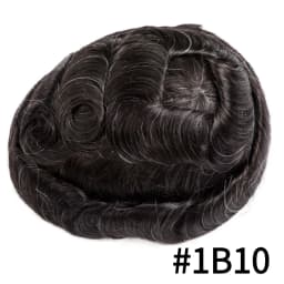 Men’s Clip-On Hair System Mono Male Wig 130% Density Durable Male Hair Prosthesis Toupee Men 6" Hair Replacement System For Men