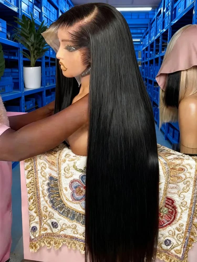 Original Vietnamese Virgin Raw High-quality 30 40 Inch Bone Straight 13x4 13x6 HD Transparent Lace Frontal Wig PrePlucked Baby Hair For Women Female Glueless Wig Human Hair Smooth Silky Straight Lace Front Wigs 250% Density on Clearance Sale