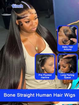 Original Vietnamese Virgin Raw High-quality 30 40 Inch Bone Straight 13x4 13x6 HD Transparent Lace Frontal Wig PrePlucked Baby Hair For Women Female Glueless Wig Human Hair Smooth Silky Straight Lace Front Wigs 250% Density on Clearance Sale