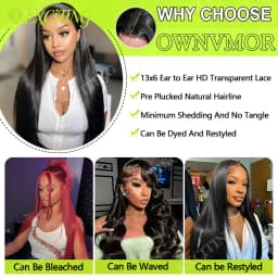 26 28 30 inch Wig Frontal Lace HD 13x6 human hair smooth in pre-thinked top quality to Super soft density for women Delivery 1-3 days
