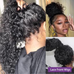 Natural Black Deep Wave Human Hair 13x6 HD Transparent Lace Front Wig 7x6 Brazilian Remy Human Hair Pre Plucked Baby Hair Glueless Wear And Go 200% Density Soft Bouncy Minimal Shed No Tangle Beginner Friendly For Women 40 46 Inch