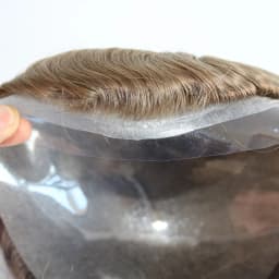 80% Density Light Weight 0.02mm Super Ultra Thin Skin Grey Men's Toupee Natural Hairline Invisible V Loop Human Hair Prosthesis