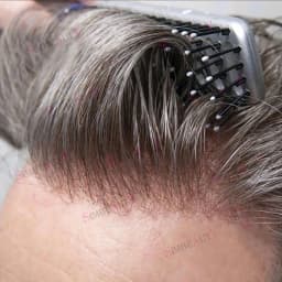 80% Density Light Weight 0.02mm Super Ultra Thin Skin Grey Men's Toupee Natural Hairline Invisible V Loop Human Hair Prosthesis