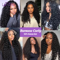 Lemoda Burmese Curly Wig Human Hair 13x6 Full Frotnal HD Transparent Lace Wig 200% Pre Plucked 15A Virgin Hair Wigs for Women