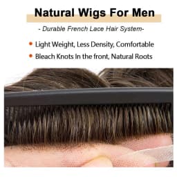 Swiss Lace Toupee Mens Wigs Invisible Male Hair Prosthesis 100% Density Human Hair Natural Hair Wig Man Full Lace Hair System
