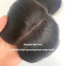 Fine Mono & Pu Base Human Hair Topper With 3 Clips On Straight Human Hair Toppers For Women 100% Remy Human Hair Wigs Hairpieces