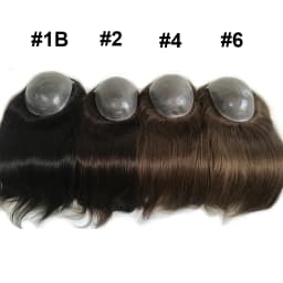 Wholesale Full PU 7x9 PU Injected Silicone Skin Natural Virgin Human Russian Hair Topper for Women in Stock