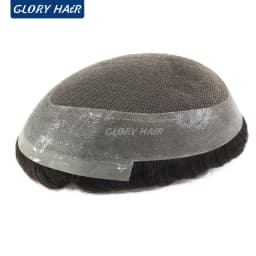 Stock 5 Inch Dura Australia Man Toupee Indian Human Hair Lace And Pu Base Hair System For Men Hair Prosthesis Free Shipping