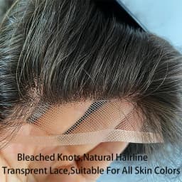 Q6 Swiss Lace Topper 16" Long Human Hair Topper With Natural Hairline 7x9 Breathable Lace And Pu Straight Hair Toppers For Women