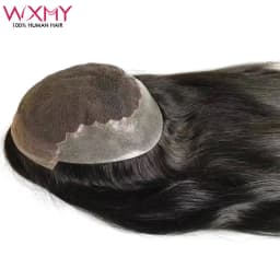 Q6 Swiss Lace Topper 16" Long Human Hair Topper With Natural Hairline 7x9 Breathable Lace And Pu Straight Hair Toppers For Women