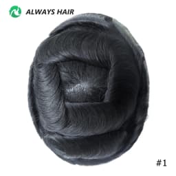 6 Inches Indian Hair Prosthesis Man Human Hair Natural 12-14 Polyskin Gray Human Capillary Prosthesis for Men