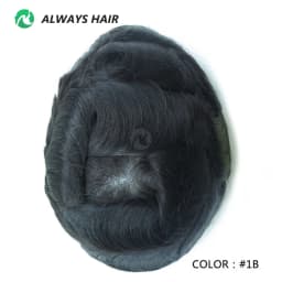 6 Inches Indian Hair Prosthesis Man Human Hair Natural 12-14 Polyskin Gray Human Capillary Prosthesis for Men