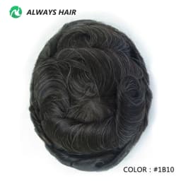 6 Inches Indian Hair Prosthesis Man Human Hair Natural 12-14 Polyskin Gray Human Capillary Prosthesis for Men