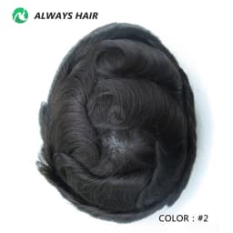 6 Inches Indian Hair Prosthesis Man Human Hair Natural 12-14 Polyskin Gray Human Capillary Prosthesis for Men
