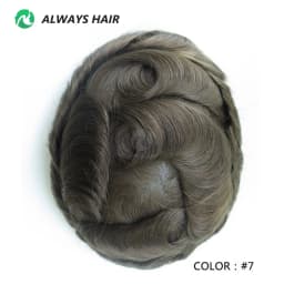 6 Inches Indian Hair Prosthesis Man Human Hair Natural 12-14 Polyskin Gray Human Capillary Prosthesis for Men