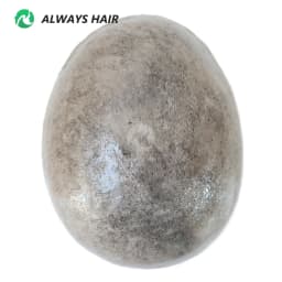 6 Inches Indian Hair Prosthesis Man Human Hair Natural 12-14 Polyskin Gray Human Capillary Prosthesis for Men