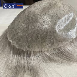 Male Hair Prosthesis 0.12-0.14mm Injection Skin Toupee Man Wigs For Men Wig Men's Gray Hair White Hair Men's Wigs Can Be Dyed