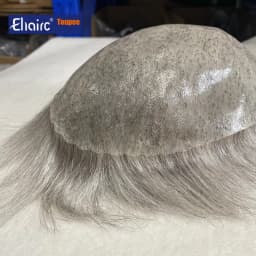 Male Hair Prosthesis 0.12-0.14mm Injection Skin Toupee Man Wigs For Men Wig Men's Gray Hair White Hair Men's Wigs Can Be Dyed