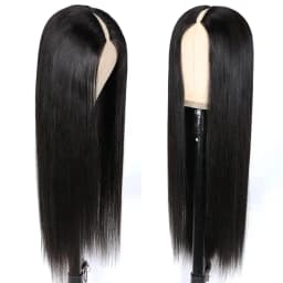 250% Density Straight V Part Wig Human Hair Beginner Friendly 40 Inch Glueless V Part Human Hair Wigs No Leave Out Easy Install