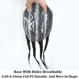 Cornrow Box Braided Men Toupee Human Hair Skin Full PU Hairpiece Breathable Replacement Hair System Prosthesis For Men Patch Wig