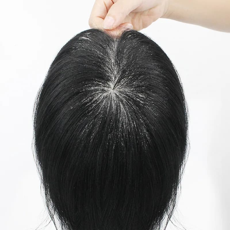 100% Human Hair Thin Skin Base Male Hair Prosthesis Replacement Men Toupee Breathable Real Hair Wigs Straight Toppers for Men