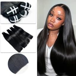 2 3 4 Pcs Vietnamese Bone Straight Bundles Human Hair 28 30 Inch Real Remy Weave Silky Raw Hair Natural Black 100% Unprocessed Premium Double Weft Thick Full Ends Human Hair Bundles Extensions For Women