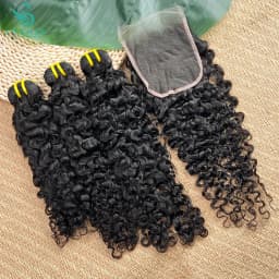 Burmese Curly 5x5 13x4 Real HD Lace Frontal With Bundles Human Hair Bundles With Closure Raw Weaves Human Hair With Closures