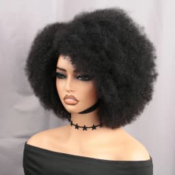 Afro Kinky Curly Half Wigs 250% Density 13X4X2 Lace Curly Human Hair Wig 14 Inch Short Curly Afro Human Hair Wig For Black Women