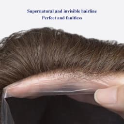 Permier Male Hair Prosthesis Ultra-Thin 0.03mm Skin Wigs for men 6" Men's capillary prothesis Toupee 100% Human Hair Men's Wig