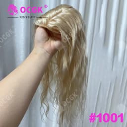 17 Inch Hair Toppers 100% Real Human Hair Clip In Body Wave Breathable Mesh Base Extensions for Thinning Hair Add Vo