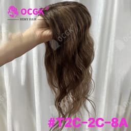 17 Inch Hair Toppers 100% Real Human Hair Clip In Body Wave Breathable Mesh Base Extensions for Thinning Hair Add Vo